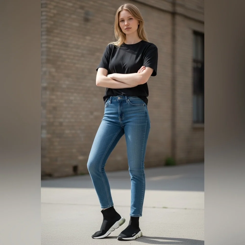 Balenciaga Black Fabric Speed Trainer Slip-Sneakers in Black US 8